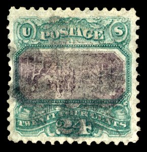 24c Declaration of Independence G Grill inverter fejl enkelt, 1869.