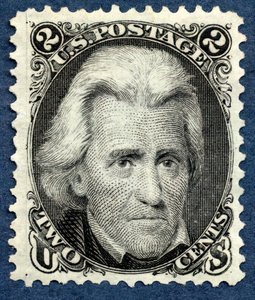 2c Andrew Jackson genudgiver single, 1875. af National Bank Note Company