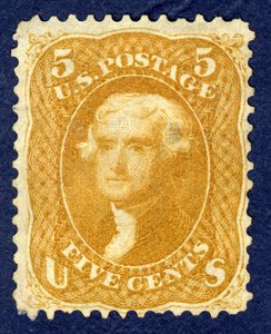5c Jefferson single, 1861. af National Bank Note Company