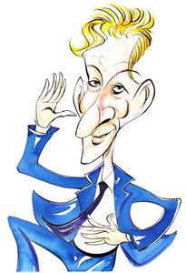Danny Kaye - farvekarikatur af Neale Osborne