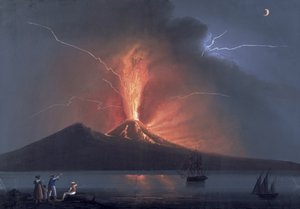 Napoli: Vesuv erupting, 22. oktober 1822 (gouache)