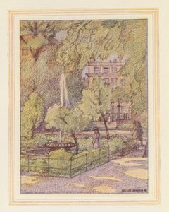 I Tempelhaven, Fountain Court (farvelitografi)