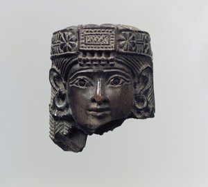 Hoved af en kvindeskikkelse, ca. 8. århundrede f.Kr. (elfenben) af Neo Assyrian