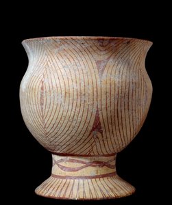 Neolitisk æra: keramisk vase. Fra Thailand. 4630 f.Kr. Søn 0,23x0,2 m Paris, Musee Guimet, Musee national des Arts Asian