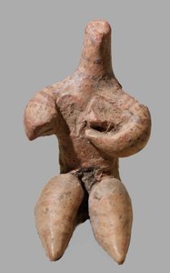 Malet lerfigur af en kvinde, Syrien, ca. 5000 f.Kr. (ler)
