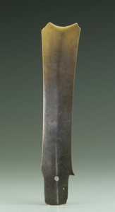 Gaffelmejsel (zhang), Qijia-kultur, ca. 2500-2000 f.Kr. (jade) af Neolithic Period Chinese School
