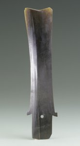 Høstkniv (hu), Qijia-kultur, ca. 2500-2000 f.Kr. (jade) af Neolithic Period Chinese School
