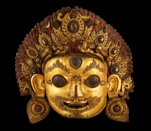 Leder af Bhairava, ca. 1500-tallet (malet forgyldt kobber og bjergkrystal) af Nepalese School