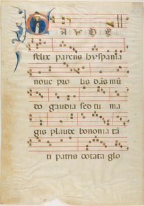 Saint Dominic i en historisk initial "G" fra et antifonarium