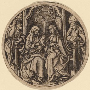 Madonna og barn med de hellige Christopher og Erasmus af Netherlandish 15th Century
