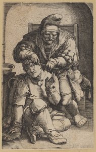Kirurgen [omvendt kopi] af Netherlandish 16th Century, after Lucas van Leyden