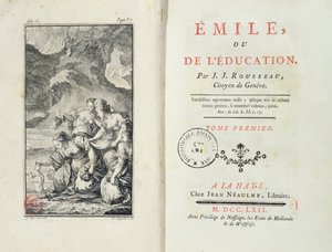 Frontispice for Emile af Jean-Jacques Rousseau, 1762