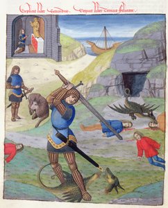 Ms 324 f.35 v. Cadmus, fra Metamorphoses 10 af Ovid, 1497 af Netherlandish School