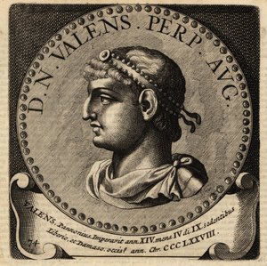 Portræt af romersk kejser Valens. af Netherlandish School