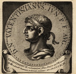 Portræt af den romerske kejser Valentinian II. af Netherlandish School