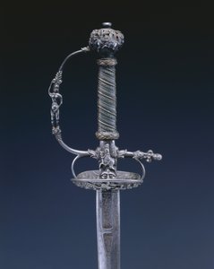 Lille sværd, ca. 1650-60 (stål, træ og kobbertråd) af Netherlandish School