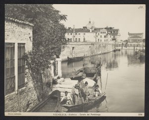 Kanal til Venedig Venedig - Giudecca - Pontelungo-kanalen (titel på objektet) af Neue Photographische Gesellschaft
