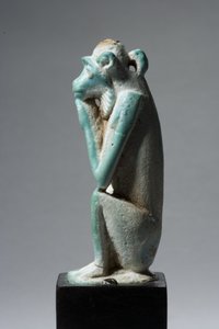 Amulet of a Monkey, 18.-19. dynasti, 1540-1186 (fajance) (se også 270369)