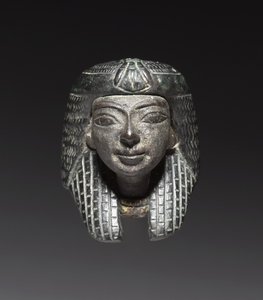Bronzebjerg fra et "Shawabty-bundt": Hoved, sent 18. til 19. dynasti, ca. 1336-1256 f.Kr. af New Kingdom Egyptian