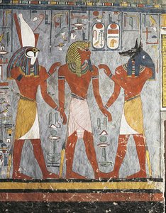 Farao mellem guderne Harsiesis og Anubis