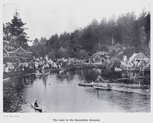 New Plymouth, New Zealand: The Lake in the Recreation Grounds (s/h-billede) af New Zealand Photographer
