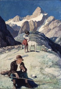 Heidi, 1940 (olie på renæssancepanel) af Newell Convers Wyeth
