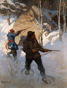Elgjagt (olie på lærred)
