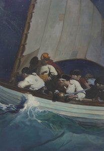 "Åh, Morgans mænd er ude efter dig; og Blackbeard - slyngel!..." af Newell Convers Wyeth