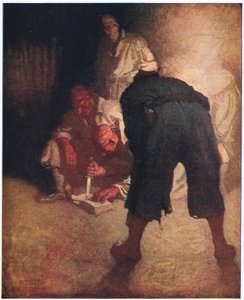Den sorte plet: Cirka halvvejs nede af skråningen til stokken blev de samlet i en gruppe af Newell Convers Wyeth