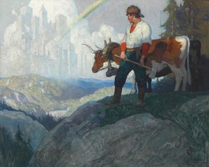 The Pioneer and the Vision, ca. 1918 (olie på lærred) af Newell Convers Wyeth
