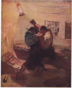 Kampen i hulen: Den viste mig hænder og hans kammerat låst sammen i en dødbringende kamp af Newell Convers Wyeth