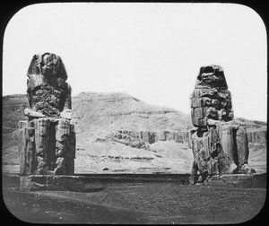 Kolosser af Memnon, Luxor Theben, Egypten, c1890