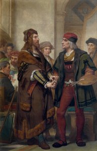 Albrecht Dürer besøger Quinten Massijs (olie på lærred)