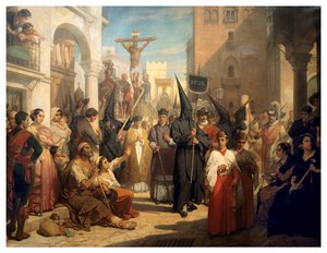 Langfredagsproces i Sevilla (olie på lærred)