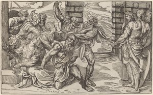 Samson og Delila af Niccolò Boldrini after Titian