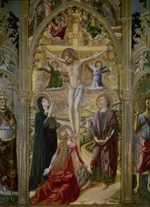 Korsfæstelse. 1480. (tempera og guld på panel) af Niccolo Alunno