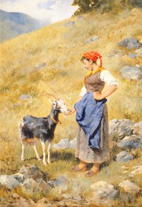 Hyrdinde af Niccolo Cannicci (1846-1906)