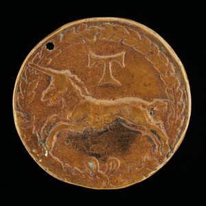 Enhjørning og Tau-Cross [omvendt], ca. 14801486. af Niccolo Fiorentino