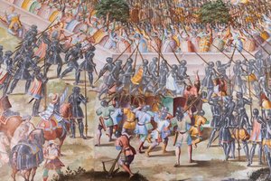 Detalje af fresco i Hall of Battles i slaget ved La Higueruela i 1431