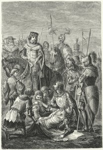 Manfred af Siciliens død i slaget ved Benevento af Niccolo Sanesi