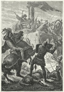 Kampen om langobardernes carroccio i slaget ved Cortenouva af Niccolo Sanesi