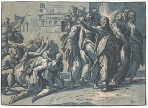 Kristus helbredte de spedalske, 1540-50., 1540-50. af Niccolo Vicentino
