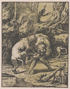 Hercules and the Nemean Lion, 1540-50., 1540-50. af Niccolo Vicentino