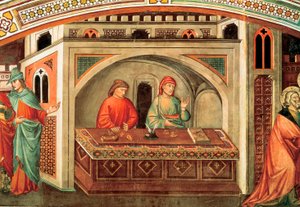 Historien om Sankt Matthæus, detalje af en fresco af Niccolo di Pietro Gerini, ca. 1400