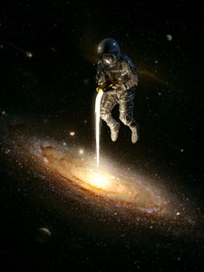 Astronaut fodrer galaksen