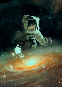 Astronaut over galaksen