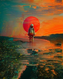 Astronauten Red Sun City