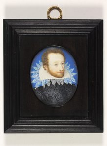 En gentleman kaldet Earl of Essex (akvarel på elfenben) af Nicholas (school of) Hilliard