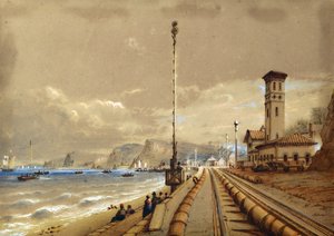 Atmospheric Railway at Dawlish, ca. 1850 (akvarel på papir)