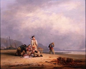 Fiskere sorterer deres dags fangst